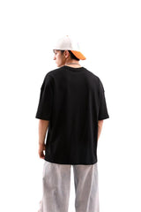 Delivery Sarrier Printed Black Oversize T-shirt Flaw-191-005-006