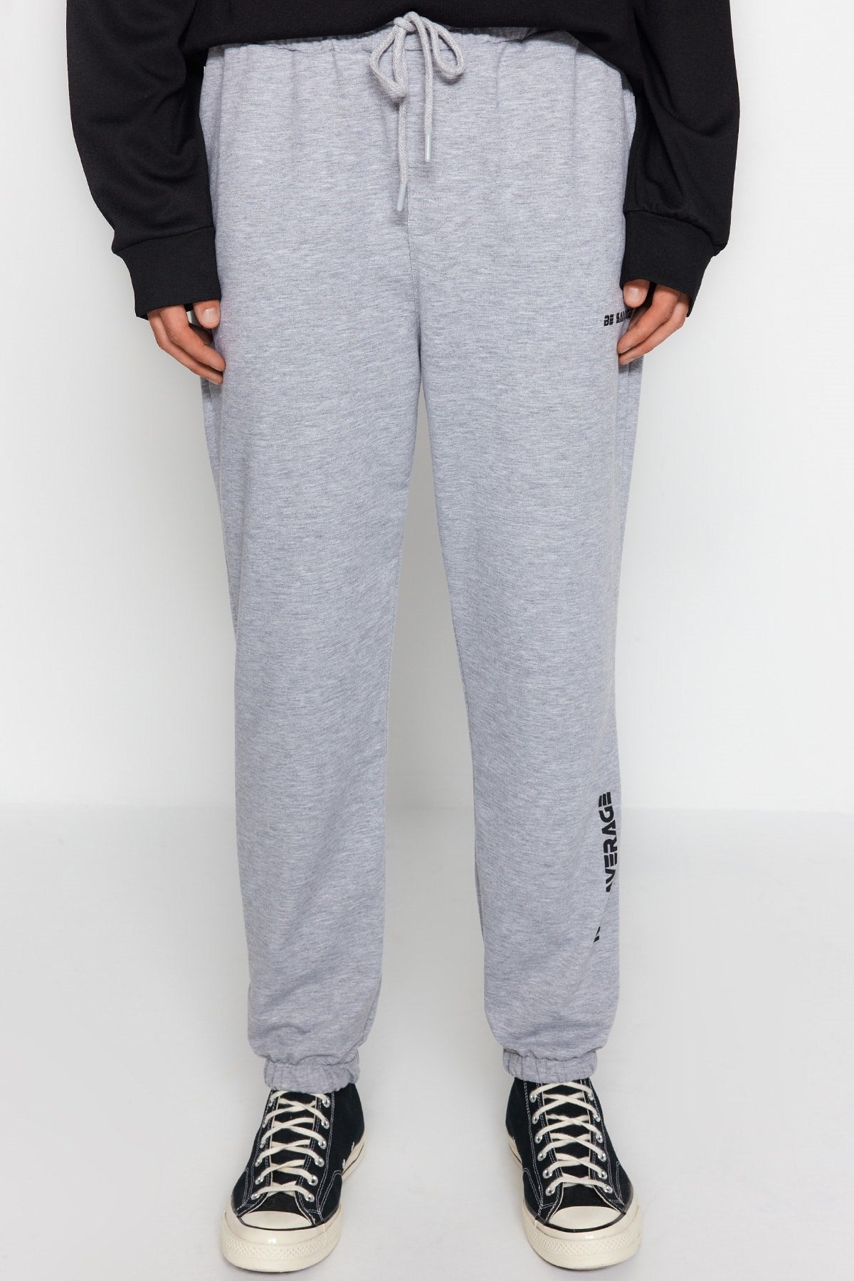 Grey Men's Regular/regular Fit Printed Sweatpants Tmnaw23ea00152