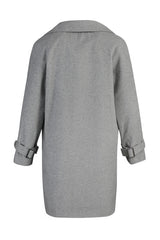 Grey Button-lined Cashmere Coat Tctaw23ab00007