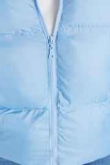 Blue Hooded Inflatable Crop Coat Tbbaw23aw00012