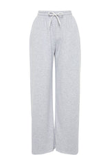 Grey Thick Extra Wide Leg/wide Leg High Waist Knitted Sweatpants Twoaw24ea00043