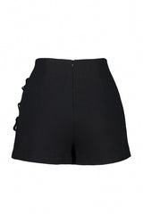 Black Woven Tie Shorts Skirt Tbess23sr00042