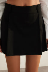 Black Premium Pleated Woven Shorts Skirt Twoaw24sr00034