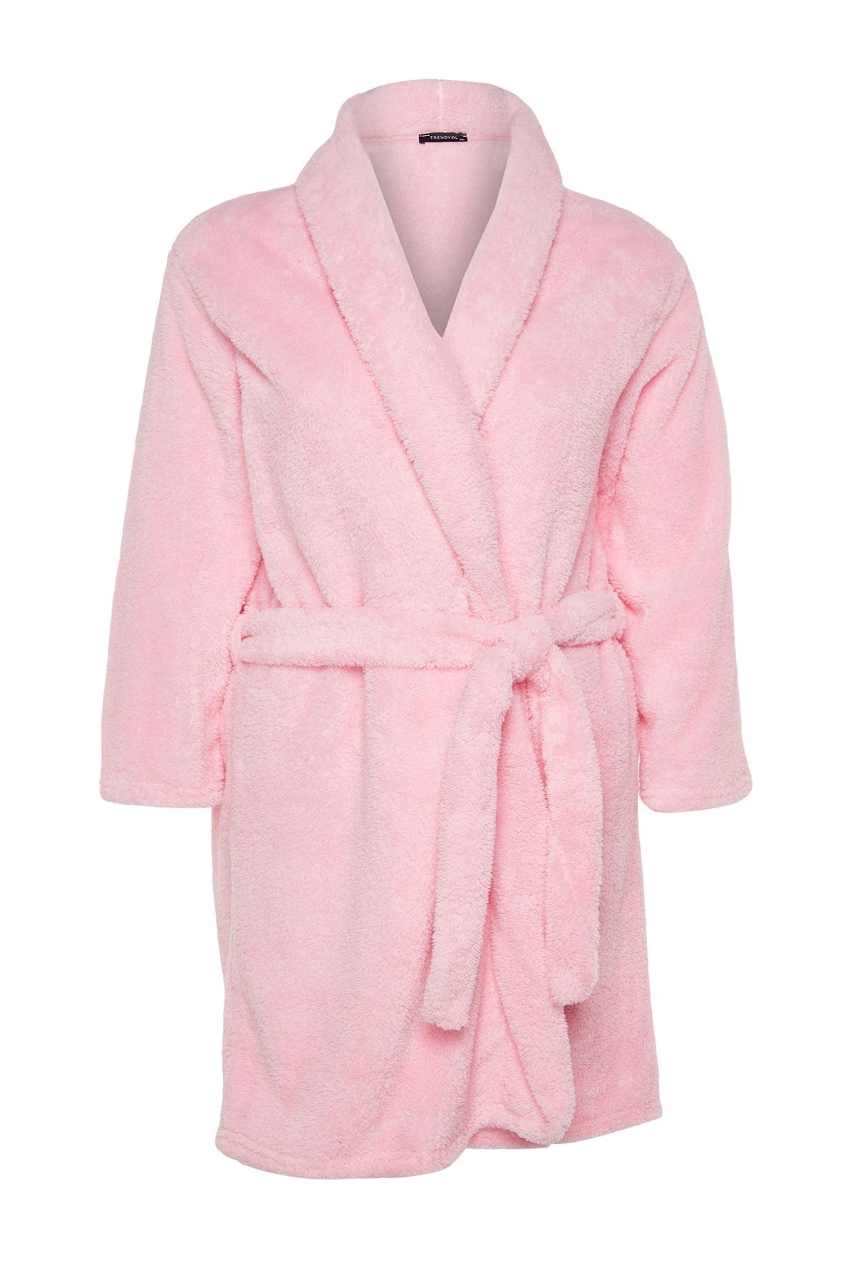 Pink Plush Tie Knitted Dressing Gown Tbbaw24sb00000