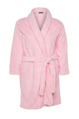 Pink Plush Tie Knitted Dressing Gown Tbbaw24sb00000