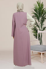 Cahide Color Block Lace Detailed Burkini Lilac Dress 5449 T23el3m5449