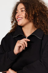 Black Plus Size Sweatshirt Tbbaw24ao00017