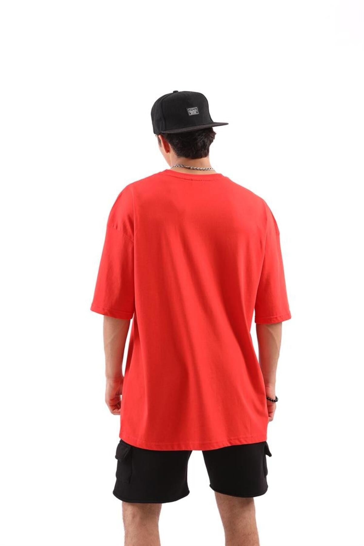 Basic Red Oversize T-shirt Flaw-009-005-079