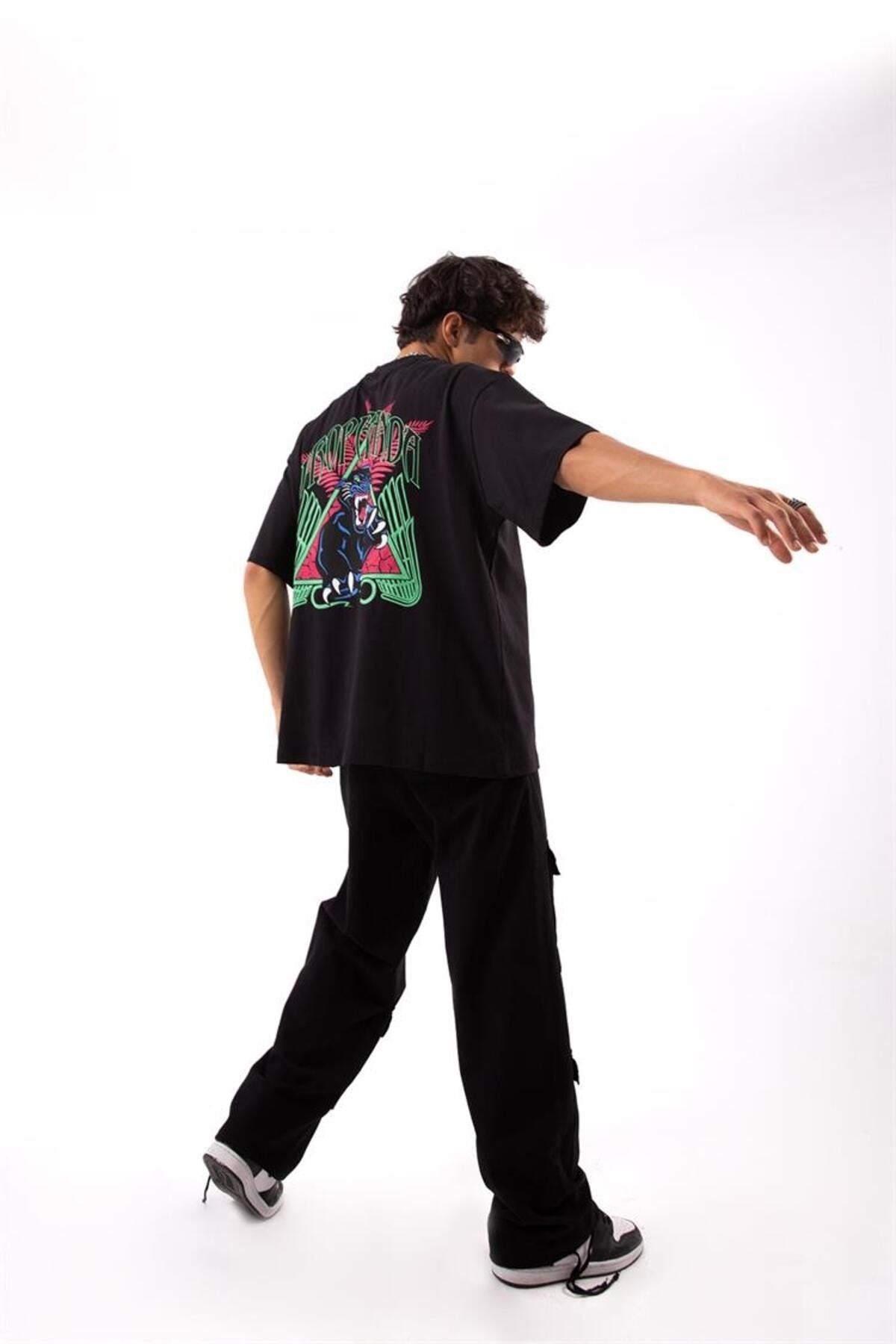 Propoganda Printed Black Oversize T-shirt Flaw-064-005-040