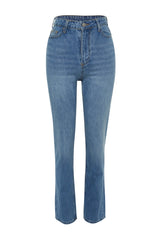 Blue High Waist Straight Jeans Twoss22je0653