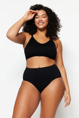 Black High Waisted Seamless Panties Tbbss23cm00002