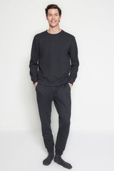 Men's Anthracite Knitted Waffle Pajamas Set Tmnaw24pt00015