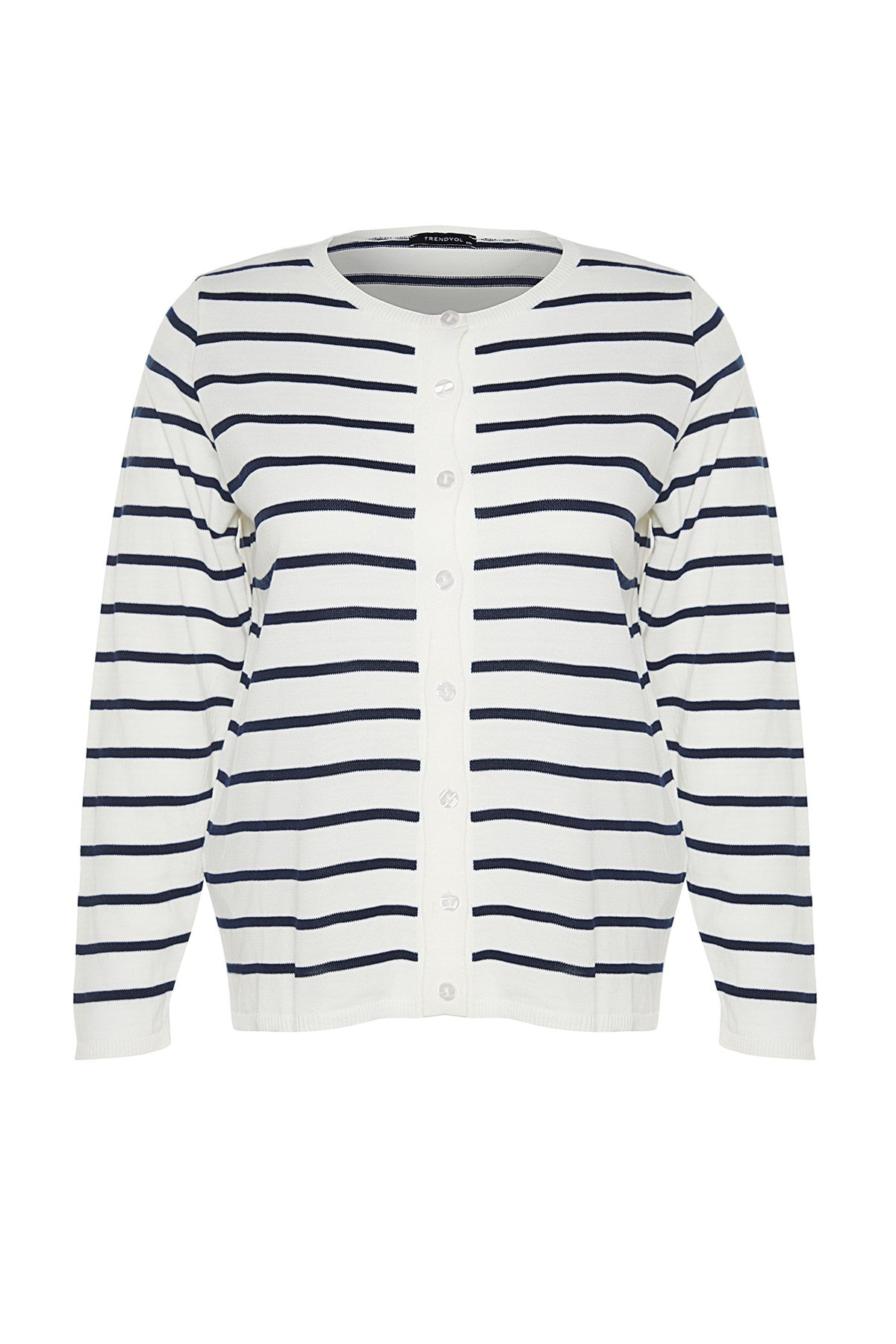 Ecru Striped Knitwear Cardigan Tbbaw24av00028