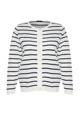 Ecru Striped Knitwear Cardigan Tbbaw24av00028