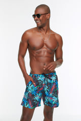 Multicolor Mens Tropical Printed Standard Size Swimsuit Marine Shorts Tmnss21ds0045