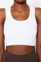 White Seamless/seamless Lightweight Supported/styling Sports Bra Thmss23ss00005