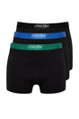 Black Mens Letter Elastic 3-piece Cotton Boxer Tmnaw24bx00004