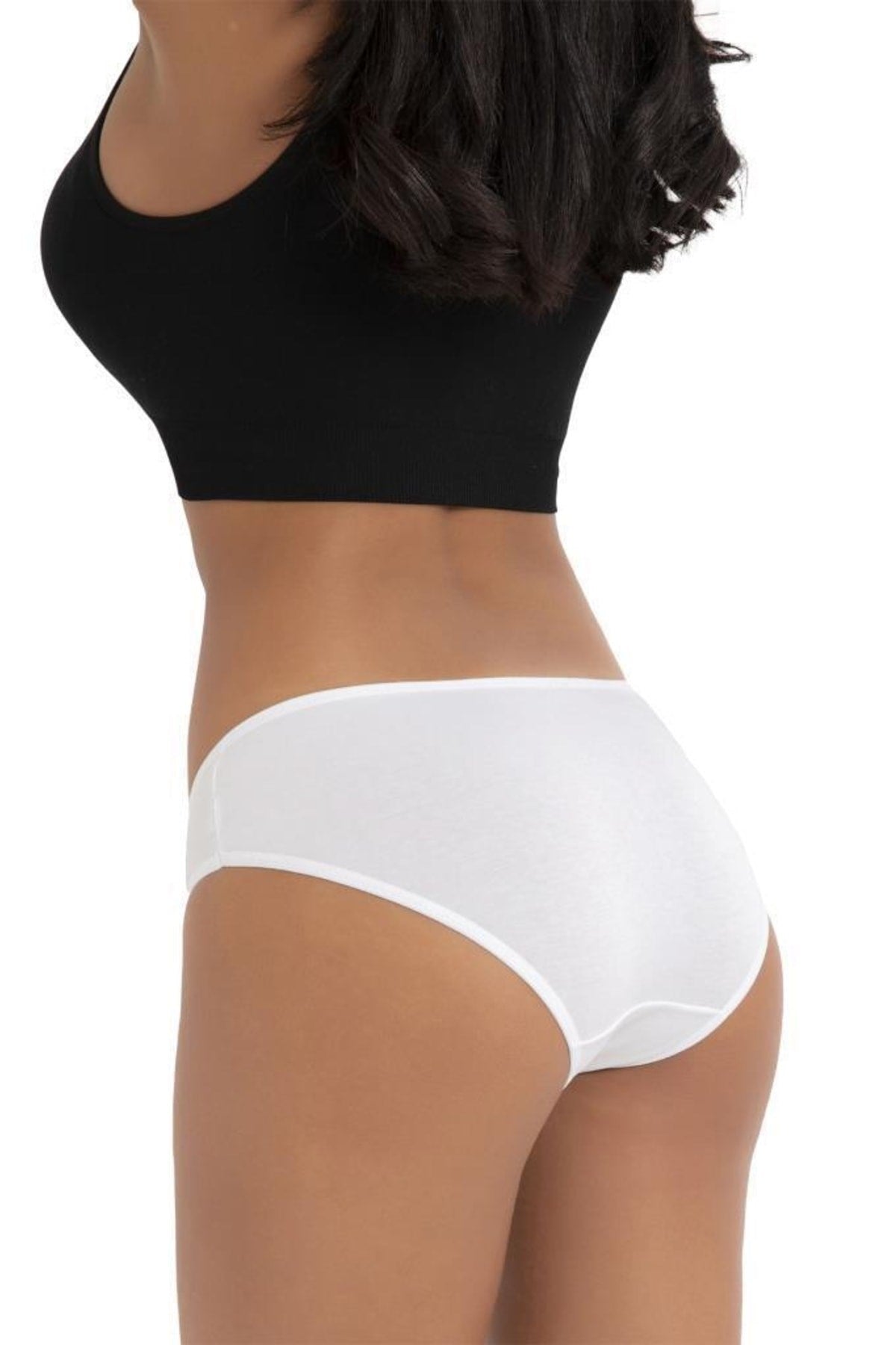 (10pcs) Compact Combed Cotton Elastane High Waist Classic Slip Bikini Women Panties 2057 Alm2057-10