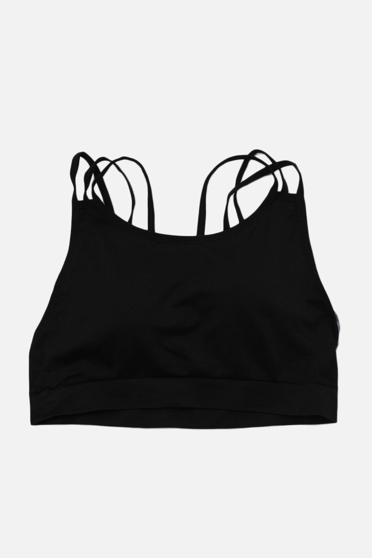 Black Seamless/seamless Supported/shaping Back Detailed Sports Bra Twoaw22ss0030