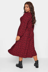 Plus Size Tie Polka Dot Pattern Long Dress 137626 Byk-23y-137625