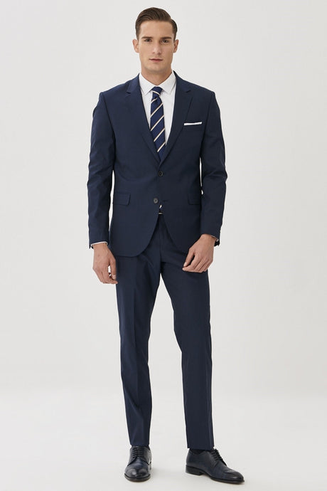 Men's Navy Regular Fit Wide Cut Suit 4a3010000076