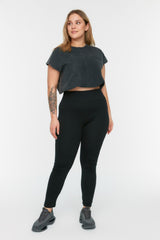 Black Knitted Leggings Tbbss22ta0026