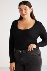 Regular Waisted Black Single Plus Size Blouse Hanabb01112023