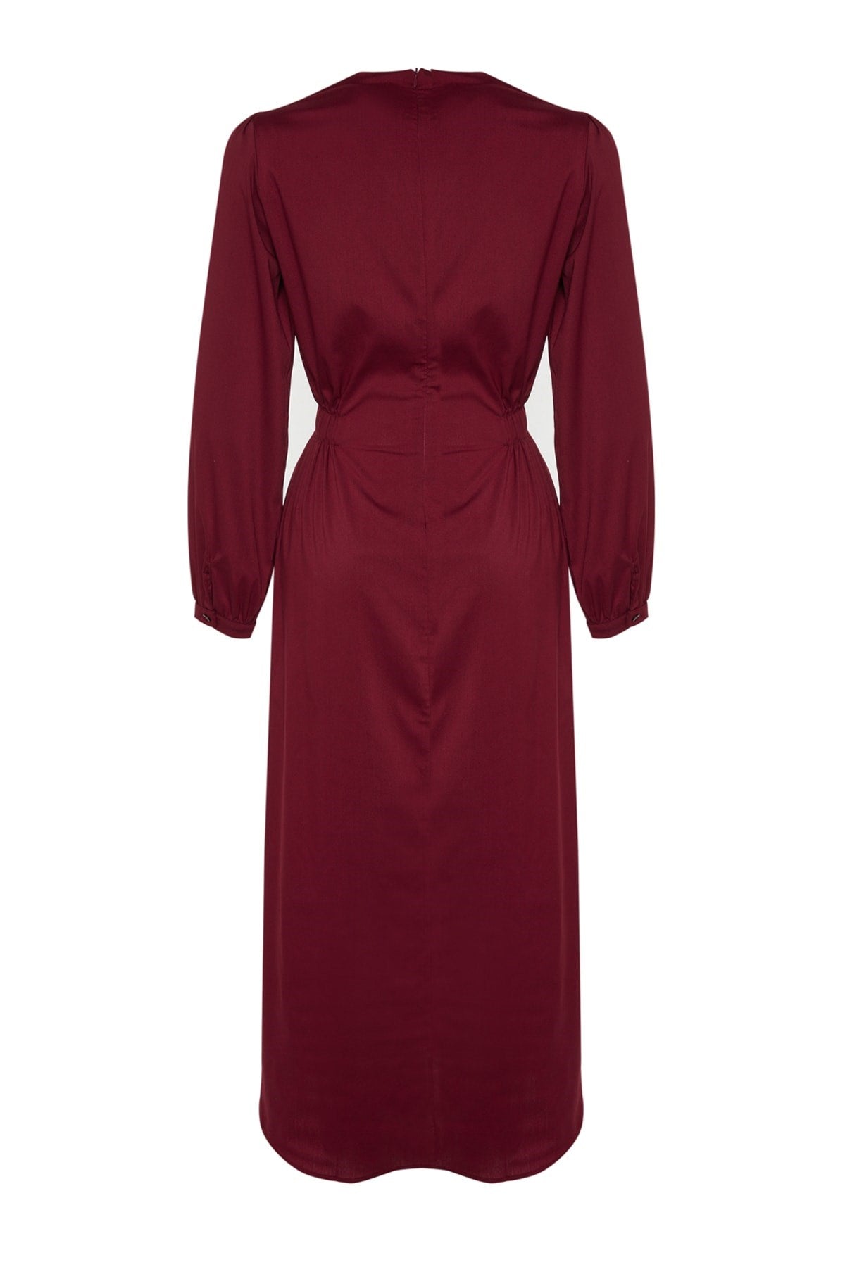 Burgundy Waist Detailed Woven Dress Tctaw24eb00093