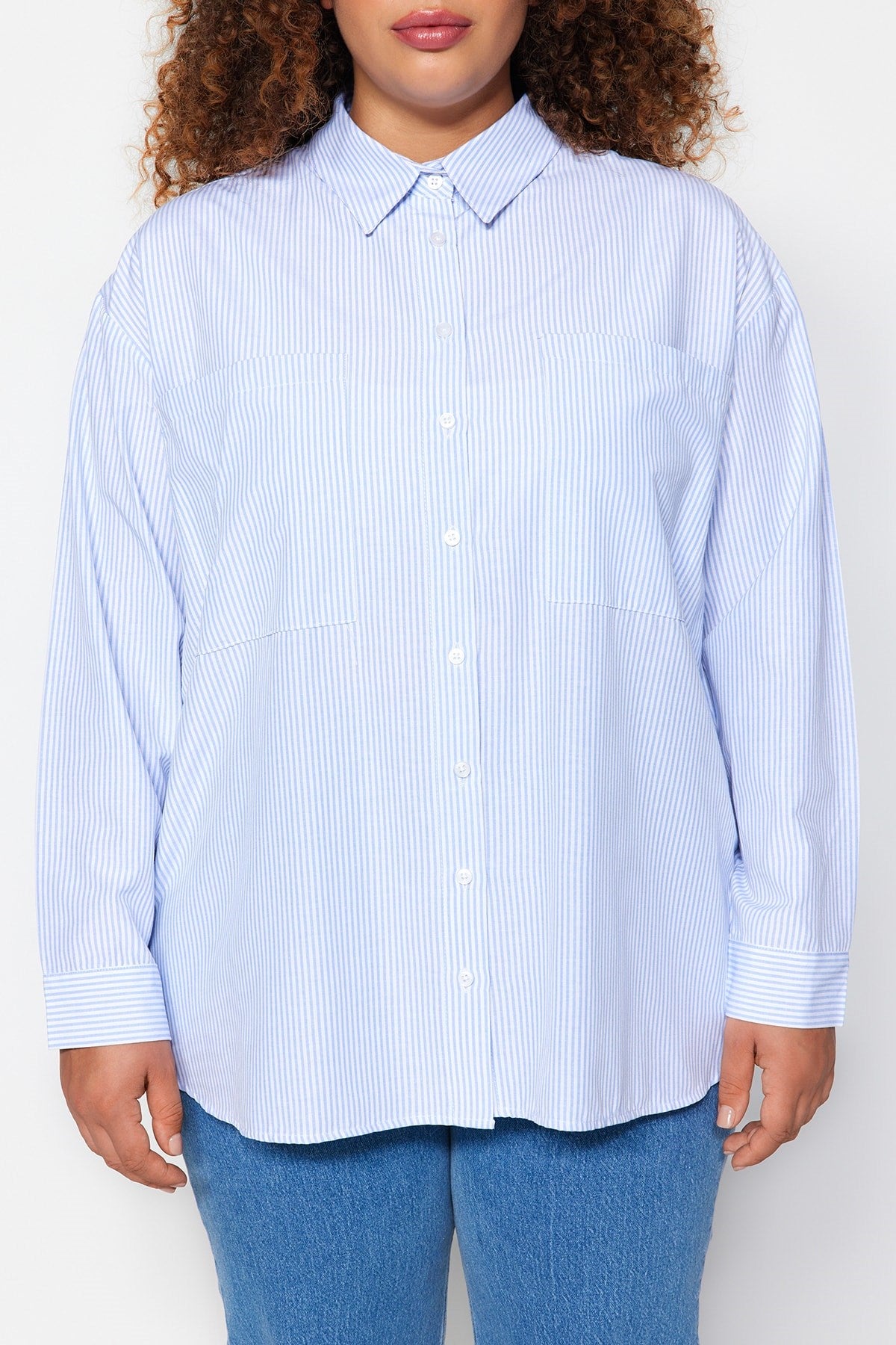 Blue Striped Poplin Shirt Tbbaw24ax00001