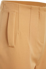 Beige Pencil High Waist Wrist Length Woven Pants Twoss20pl0515