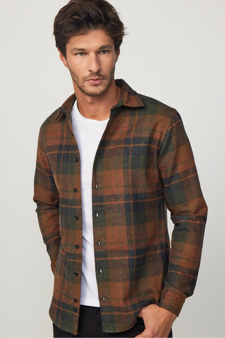 Slim Fit Slim Fit Checkered Lumberjack Men's Shirt Dr240044-882