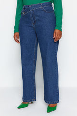 Blue Regular Waist Additional Feature Not Available Straight Plus Size Jeans Tbbaw24cj00003