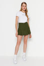 Khaki Cargo Pocket Woven Shorts Skirt Twoss23sr00041