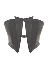 Anthracite Crop Lined Woven Accessory Bustier Tprss23bs00049