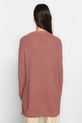 Dusty Rose Openwork And Tassel Detailed Tiko Thessaloniki Knit Sweater Tctaw24ak00150