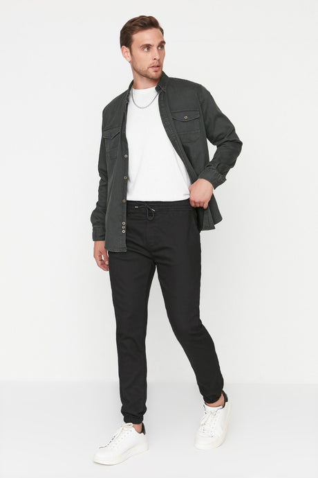 Black Mens Jogger Gabardine Pants Tmnss20pl0056