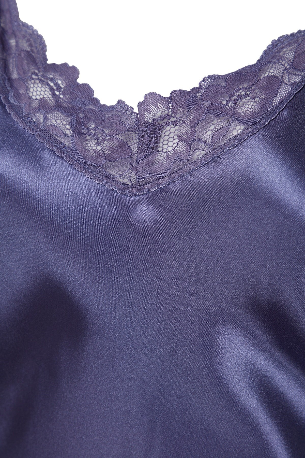 Indigo Lace Detailed Satin Woven Nightgown Tbbaw24ch00004