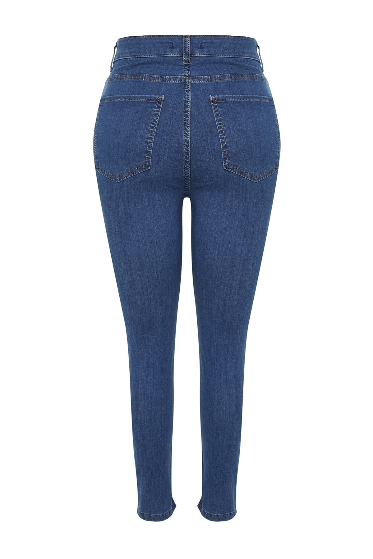 Dark Blue High Waist Flexible Skinny Jeans Tbbss22je0189