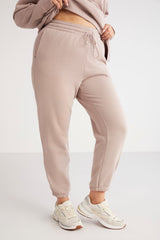 Plus Size Regular Loose Beige Single Sweatpants Lenkabb01112023