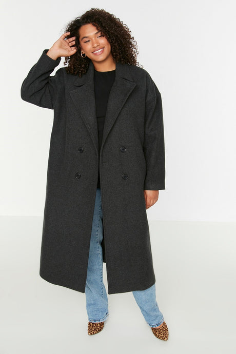 Anthracite Oversize Cashmere Coat Tbbaw23kb00002