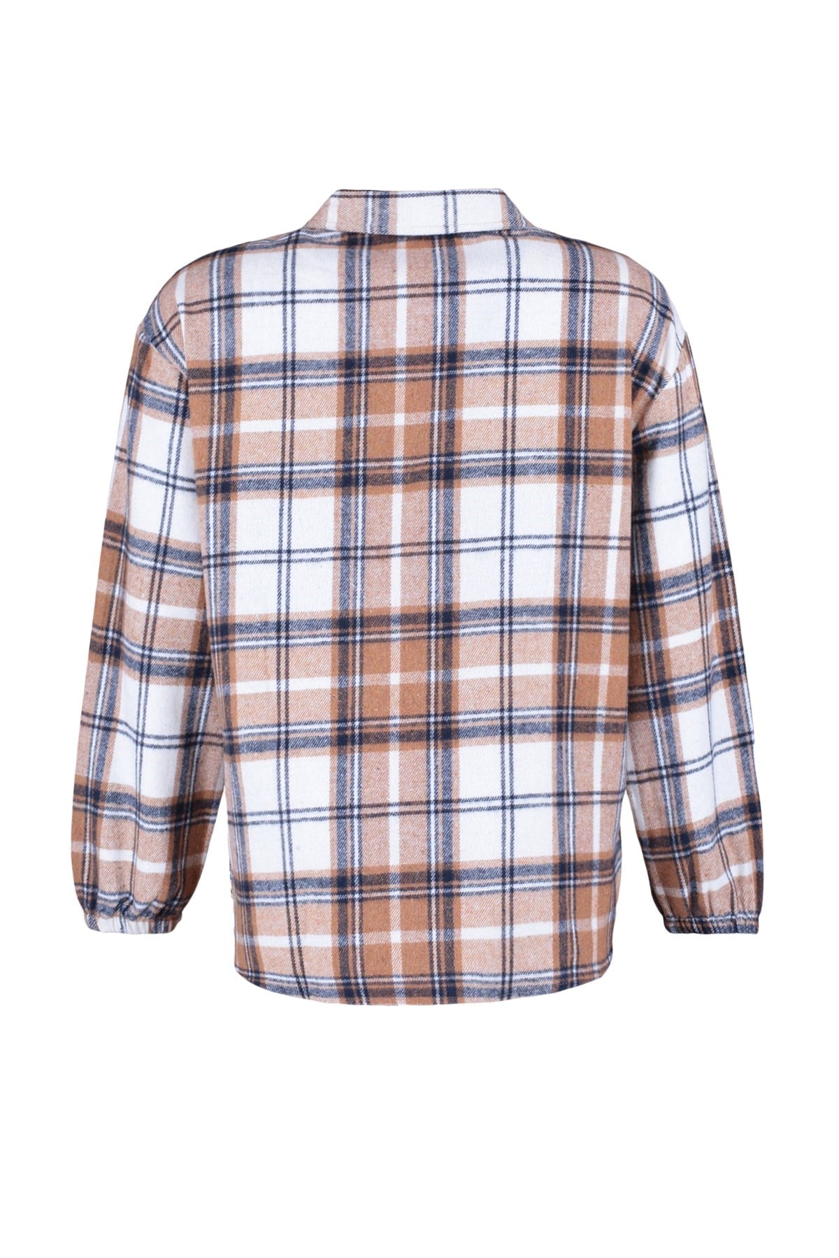 Brown Plaid Oversize Woven Shirt Tbbaw23ax00021