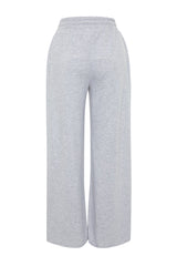 Grey Thick Extra Wide Leg/wide Leg High Waist Knitted Sweatpants Twoaw24ea00043