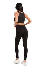 Women's Black Classic Straight Leggings 4001 Alm-4006