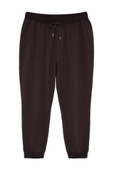 Black Men's Plus Size Regular/regular Fit Casual Basic Cotton Sweatpants Tmnaw24aj00003