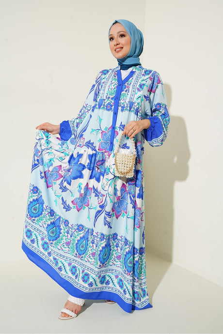 2423 Authentic Patterned Burkini Dress - D. Scissors 2423bgd19