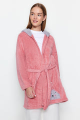 Powder Animal Figure Hooded Wellsoft Knitted Dressing Gown Thmaw22sb0008