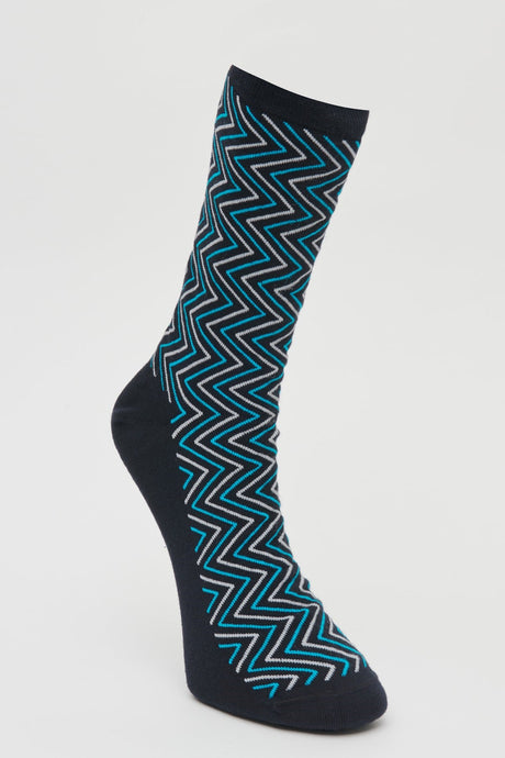 Men's Navy-blue Patterned Socket Socks 4a2523100035