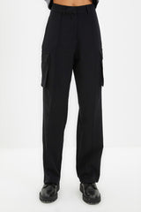 Black Cargo Woven Double Pocket Pants Twoaw22pl0343