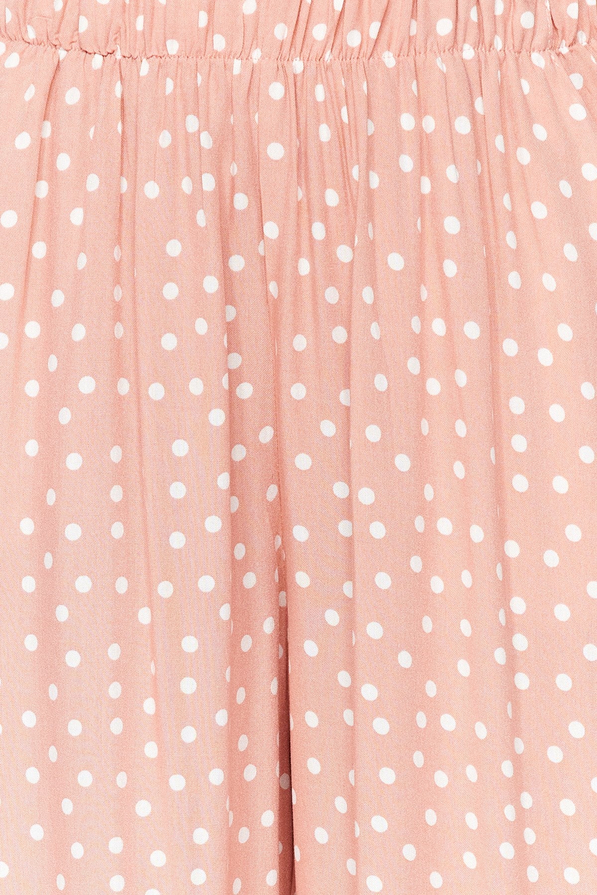 Powder Polka Dot Pocket Detailed Viscose Woven Pajama Bottoms Thmaw24pj00013