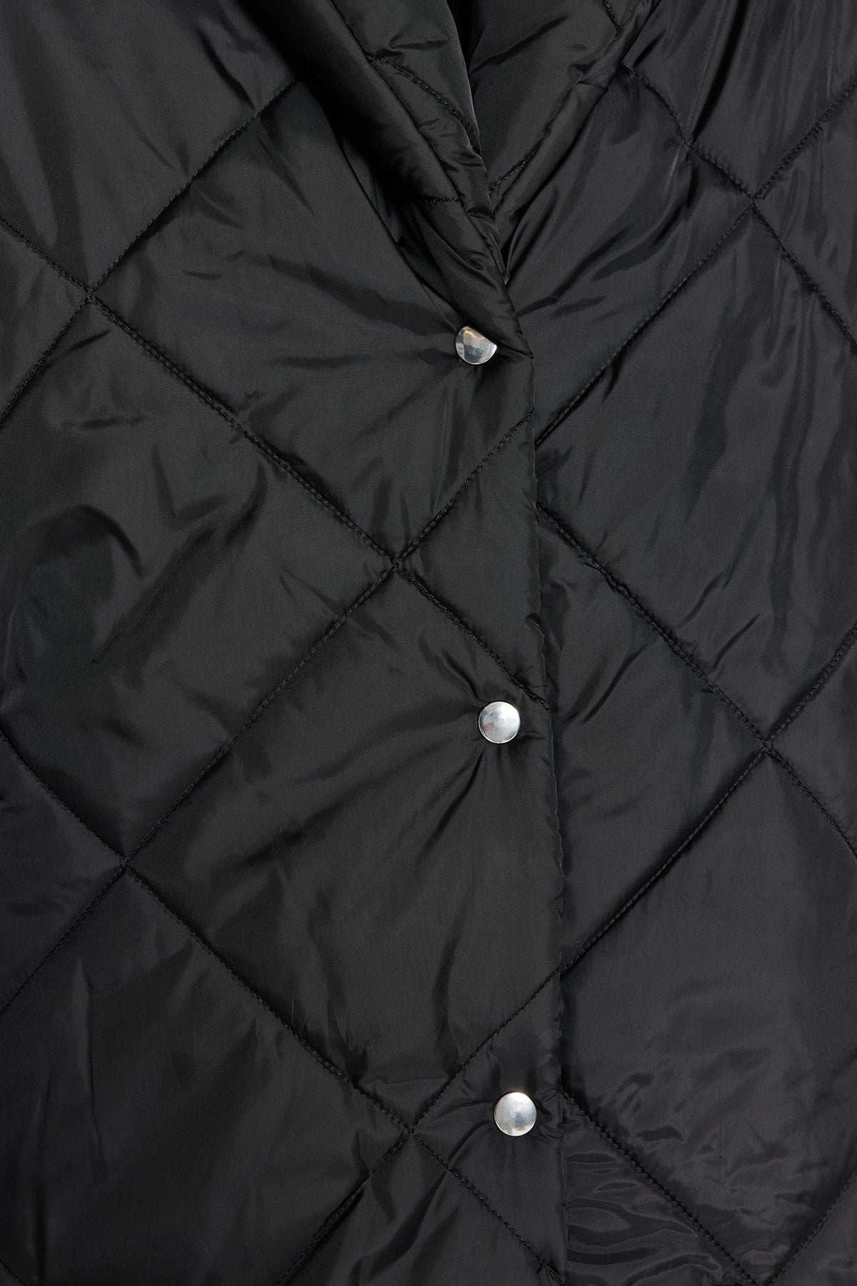 Black Oversize Quilted Inflatable Coat Twoaw22mo0069